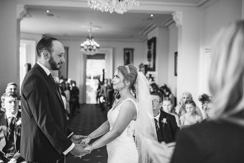 a wedding ceremony at the shottle hall