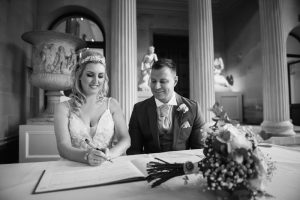 signing registry wedding photo